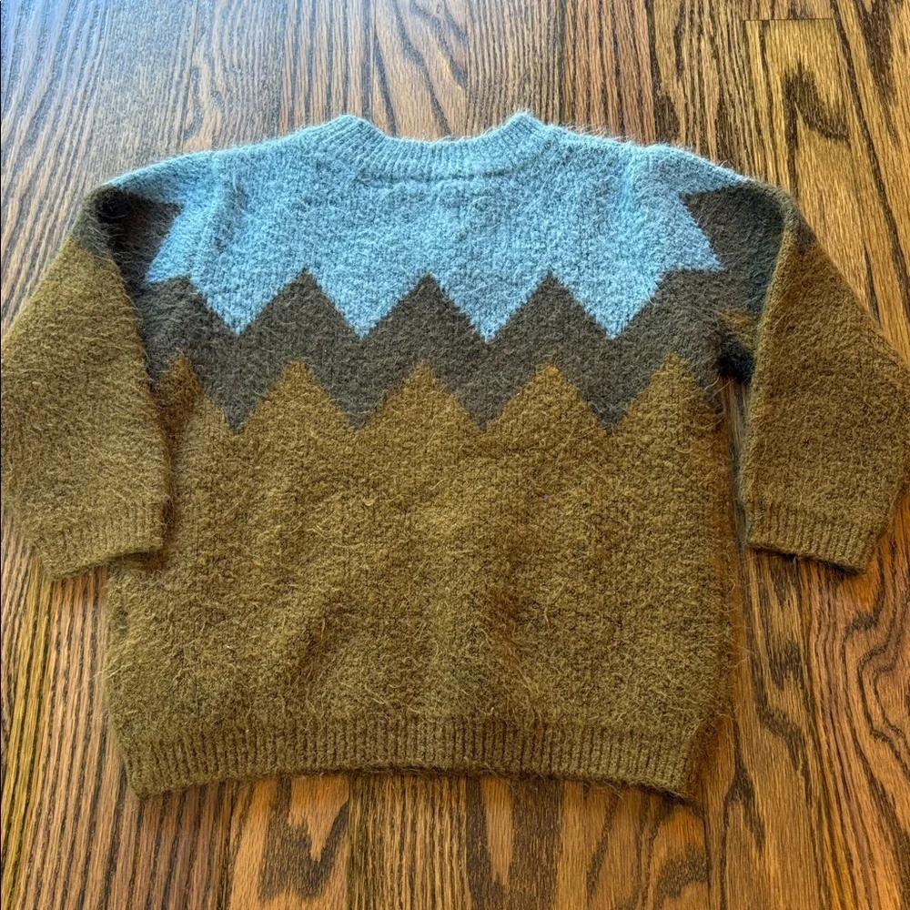 Zara Baby sz 2-3 years brown and blue crewneck sweater.
